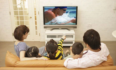 They are watching TV now